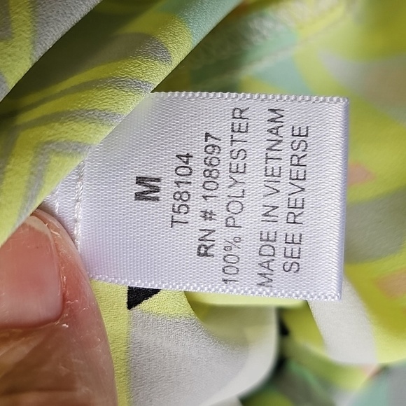 aliceblue Designed For STITCH FIX Geometric Sleeveless Top - Yellow and Gray MED - Picture 8 of 8